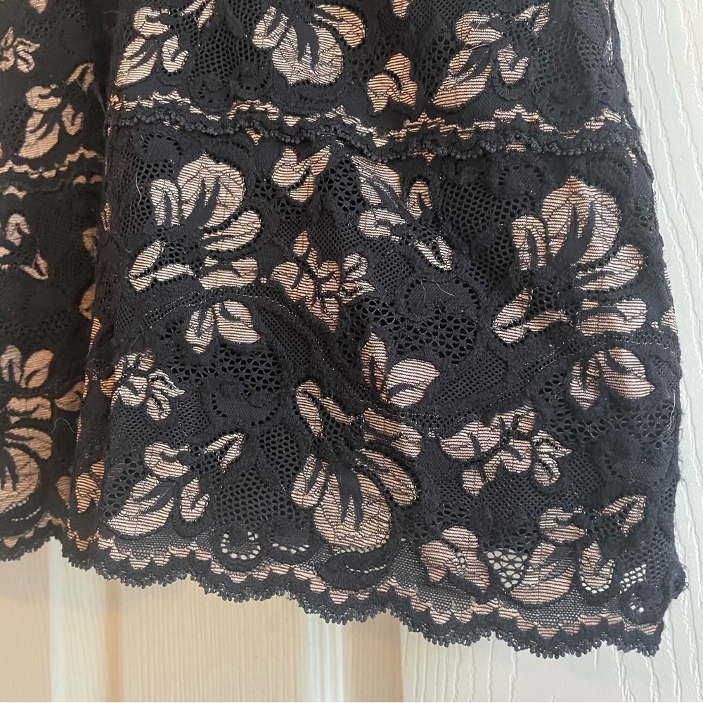 Karen Kane Large Black Tan Floral Lace Sleeveless Top - Picture 5 of 12
